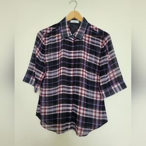 Plaid print blouse. Medium size. Balaton (from Aritzia)